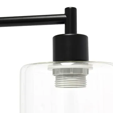 Simple Designs Bronson Industrial Glass Shade Table Lamp