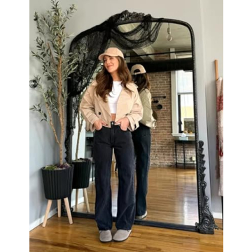 Perbai Womens Cropped Trench Coat Stylish Lightweight Fit