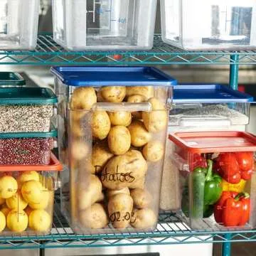 CURTA Food Storage Containers - 6 Qt, Clear, Square