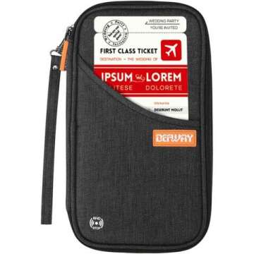 Defway Passport Holder Travel Wallet - RFID Blocking for Family of 4