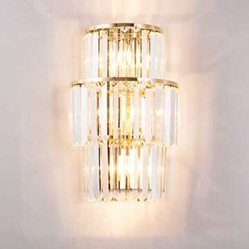 Moooni Crystal Wall Sconces - Elegant 3-Tier Design