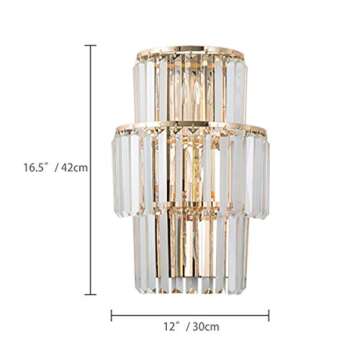 Moooni Crystal Wall Sconces - Elegant 3-Tier Design