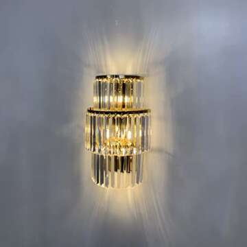 Moooni Crystal Wall Sconces - Elegant 3-Tier Design