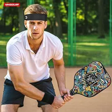 Vinsguir Headbands for Men (4 Pack)- Sweat Band, Sports Mens Headband, Workout Accessories, Sweat Wicking Head Band Sweatbands for Running Gym Training Tennis Basketball Football, Unisex Hairband