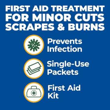 Globe (144 Pack) Triple Antibiotic Ointment 0.9g Single Packet, First Aid Kit for Minor Scratches, W...