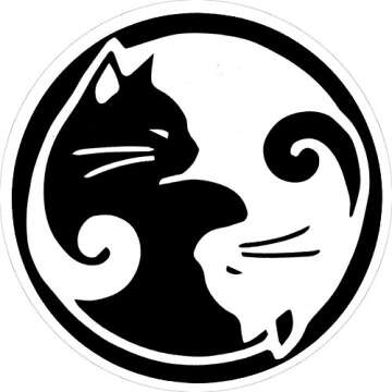 Peace Resource Project Yin Yang Cats Bumper Sticker - 3" Vinyl Decal for Outdoor Use