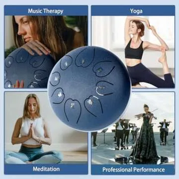 Rain Drum for Outside,6 Inch 8 Notes Steel Tongue Drum Navy, Ethereal Drum for Rain 2025, Hand Pan Drum Instrument with Drum Bag, Mallets for Meditation Yoga, Musical Instrument Gift for Adult, Kids