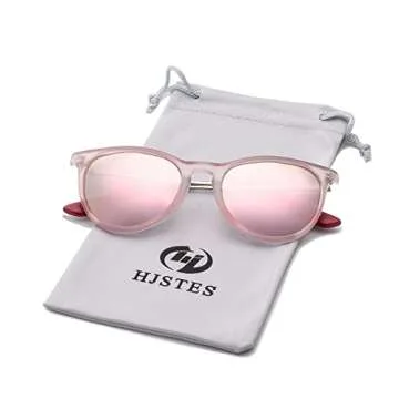 HJSTES Polarized Kids Sunglasses for Girls Boys, 100% UV Protection for Children Age 3-9(Pink Frame/...