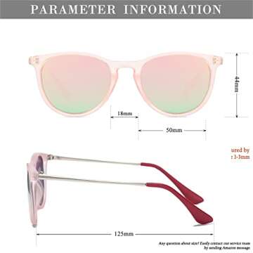 HJSTES Polarized Kids Sunglasses for Girls Boys, 100% UV Protection for Children Age 3-9(Pink Frame/Pink Mirrored)