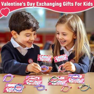 28 Pack Valentines Day Cards with Bendy Pencils Prefilled Goodie Bags Valentines Day Gifts for Kids Classroom Exchange Gifts Bendy Pencils with Eraser School Prize Boys Girl Valentines Party Favors