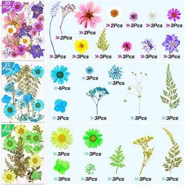 297 Pcs Dried Pressed Flowers Butterfly Stickers for Resin, Real Natural Dry Flowers Leaves Bulk with Tweezers for Art Craft Supplies Scrapbooking DIY Epoxy Resin Jewelry Candle Making Nails Décor
