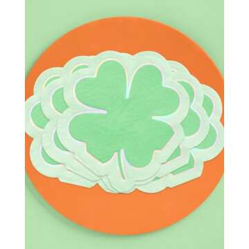 Festive St. Patrick's Day Shamrock Napkins - 25 pcs