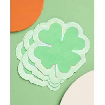 Festive St. Patrick's Day Shamrock Napkins - 25 pcs
