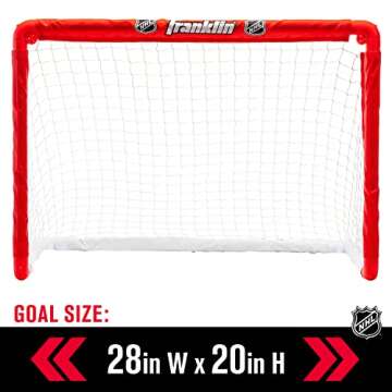 Franklin Sports NHL Kids Mini Hockey Goal Set - (2) Mini + Knee Hockey Goals, (4) Youth Sticks, (2) Goalie Sticks + (4) Foam Balls - Knee + Mini Hockey Set
