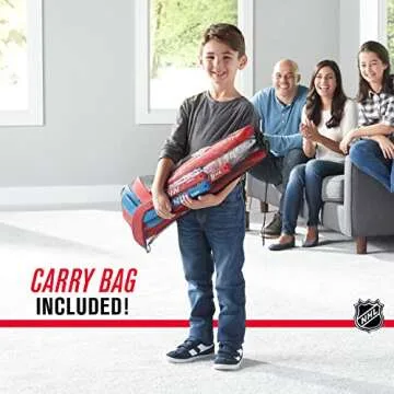 Franklin Sports NHL Kids Mini Hockey Goal Set - (2) Mini + Knee Hockey Goals, (4) Youth Sticks, (2) Goalie Sticks + (4) Foam Balls - Knee + Mini Hockey Set