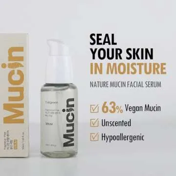 VEGREEN Nature Skin Mucin Face Serum Fortified w/Wild Yam Extract | Korean Hydrating Face Serum Barrier Repair Moisturizer for All Skin Types | Ceramide-Enriched Glass Skin Face Glow Serum 1.69 fl oz