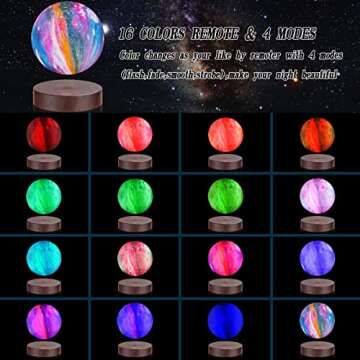 VGAzer Levitating Moon Lamp Floating and Spinning in Air Freely with 16 Colors LED Galaxy Moon Lamp Lights,Unique Gift & Decorative Lamp for Kids Lover Friends