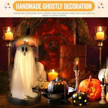 X1 Ghost in Glass Cloche for Halloween Decor
