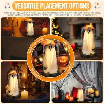 X1 Ghost in Glass Cloche for Halloween Decor