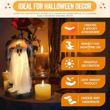 X1 Ghost in Glass Cloche for Halloween Decor