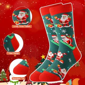 TOAMOUR 4 Pairs Christmas Socks for Kids - Fun & Comfy Holiday Gift