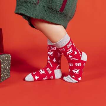 Buy TOAMOUR 4 Pairs Christmas Socks for Kids Online