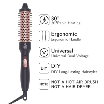 PHOEBE Soft Bristle Curling Iron Brush - Travel Ready