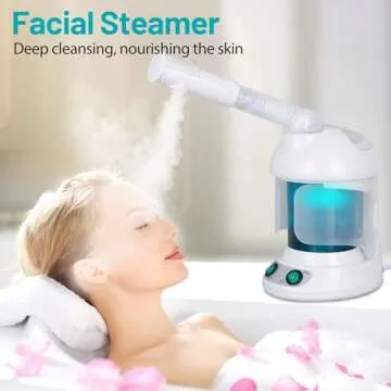 ZENY Portable Facial Steamer 2 in 1 Nano Ionic Face Steamer Humidifier and Hair Steamer with Hood, F...