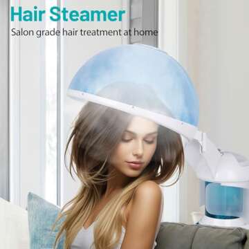 ZENY Portable Facial Steamer 2 in 1 Nano Ionic Face Steamer Humidifier and Hair Steamer with Hood, Face Steaming Warm Mist for Face Deep Cleaning Acne Blackhead, Home Sauna Spa