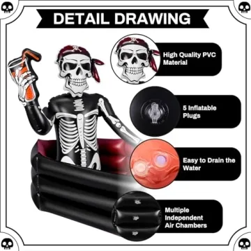 Halloween Inflatable Skeleton Drink Cooler - 39 Inch