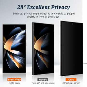 2 Pack Matte Privacy Screen Protector for Samsung Galaxy S24 Ultra,9H Tempered Glass,Anti-Glare,Anti...