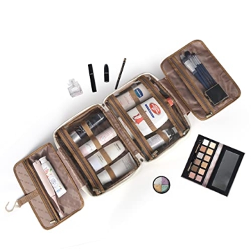 CLUCI Leather Water-resistant Toiletry Bag for Women