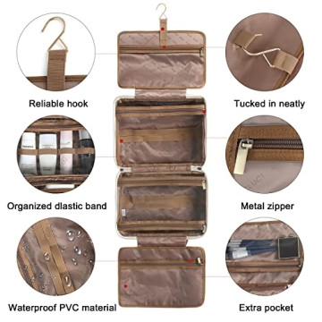 CLUCI Leather Water-resistant Toiletry Bag for Women