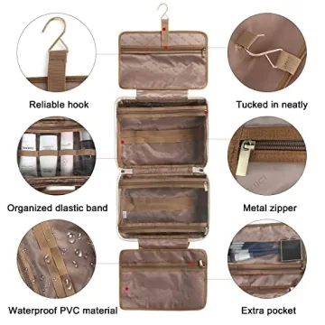 CLUCI Leather Water-resistant Toiletry Bag for Women