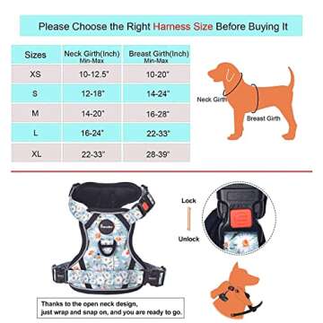 Petmolico No Pull Dog Harness Set with Leash and Bag Holder for Medium Dogs