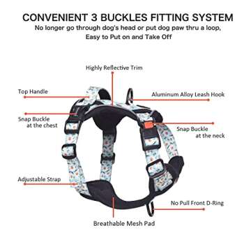 Petmolico No Pull Dog Harness Set for Medium Dogs