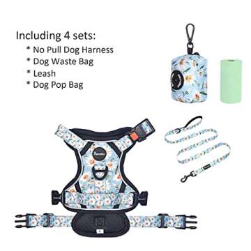 Petmolico No Pull Dog Harness Set for Medium Dogs