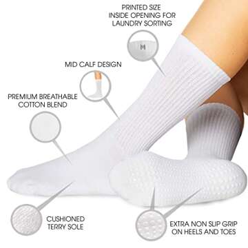 LA ACTIVE Non Slip Yoga Grip Socks - Barre Ballet Pilates Athletic Socks for Men and Women