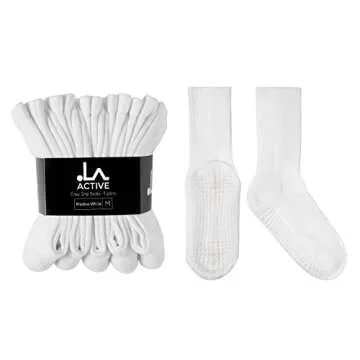 LA ACTIVE Non Slip Yoga Grip Socks - Barre Ballet Pilates Athletic Socks for Men and Women