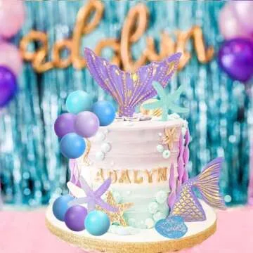 Lukinuo Mermaid Cake Topper 26Pcs for Themed Parties