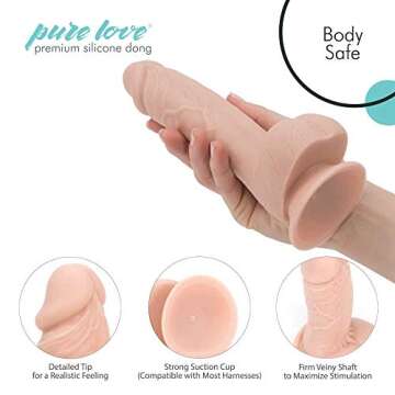 Experience Ultimate Pleasure with Pure Love 7.5 Inch Silicone Dildo