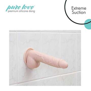 Pure Love 7.5 Inch Textured Silicone Dildo with Suction Cup