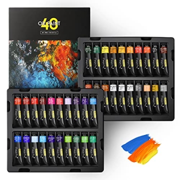 Magicfly Professional Oil Paint Set - 40 Vibrant Colors (18ml) with Storage Box for Artists