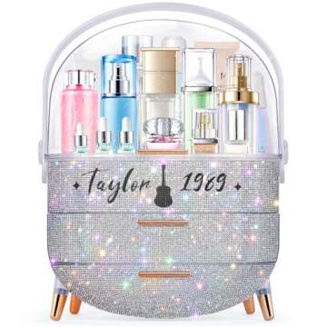 Ptesly Teen Girls Gift Makeup Organizer,Skincare Organizer Jewelry Storage,Cosmetics Storage and Dis...