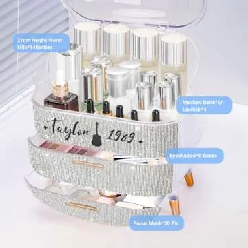Ptesly Makeup Organizer for Teen Girls and Women
