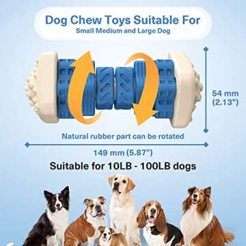 AOZOOM Tough Durable Dog Chew Toys for Aggressive Chewers, , Dog Puzzle Toys with Beef Flavor, Inter...