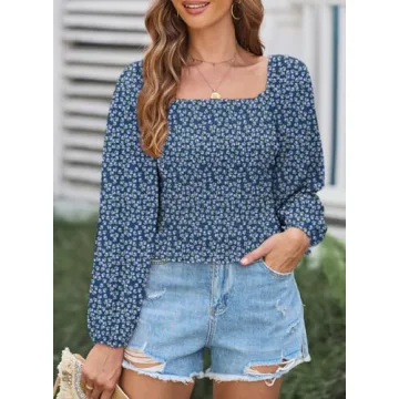 Trendy EVALESS Women's Puff Sleeve Blouse for All Occasions