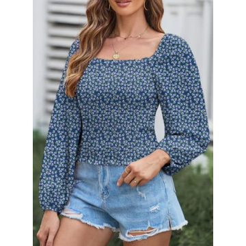 Trendy EVALESS Women's Puff Sleeve Blouse for All Occasions