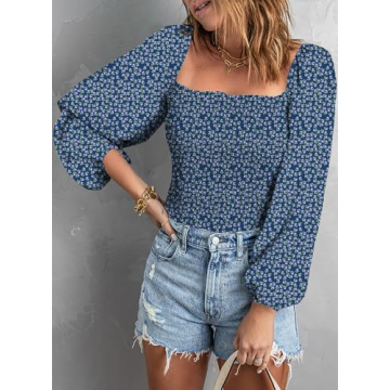 Trendy EVALESS Women's Puff Sleeve Blouse for All Occasions