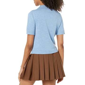 The Drop Women's Yola Polo Jersey Tee, Sky Blue, XL